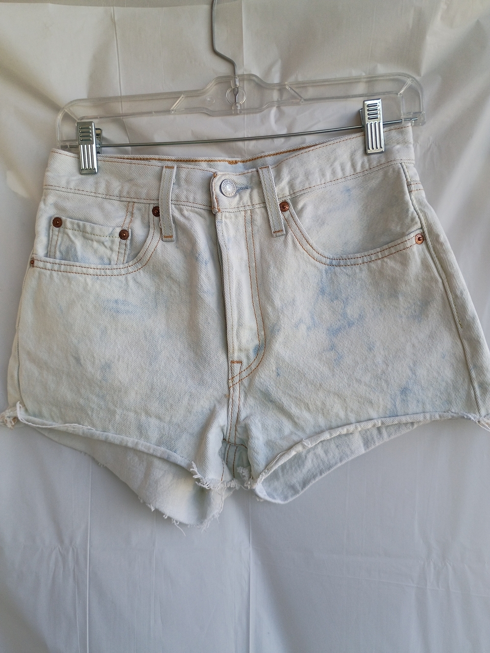 Levi's 501 Original Cutoff Denim Shorts Off-White Whiteboard Size 26